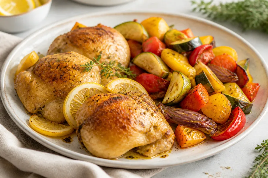 Pollo al limón con hierbas