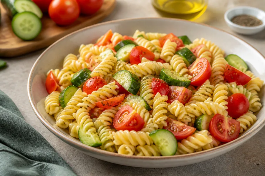 Pasta con verduras asadas