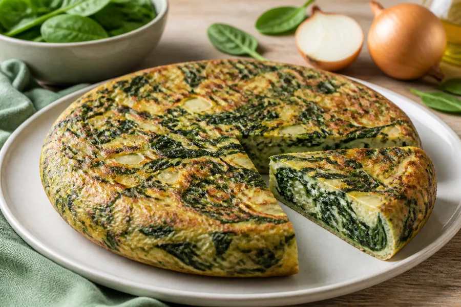 Tortilla con espinacas